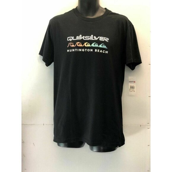 Quiksilver Men's Huntington Beach Black Graphic Tee Size M  A8 - Picture 4 of 10